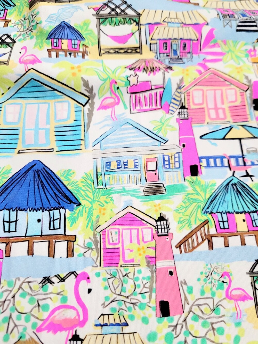 Lulu-B XL Coastal Grandma Beach House Print Shift Dress SPF Resort Tropical - Picture 12 of 12